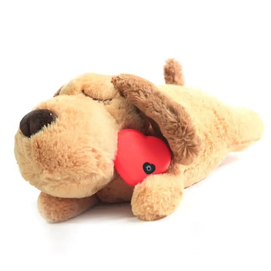 Soft Plush Dog with Heartbeat – Calming Toy for Puppy Sleep, Stress & Separation Anxiety Relief