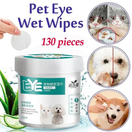 Tear Stain Remover Wipes – 130ct for Dogs & Cats