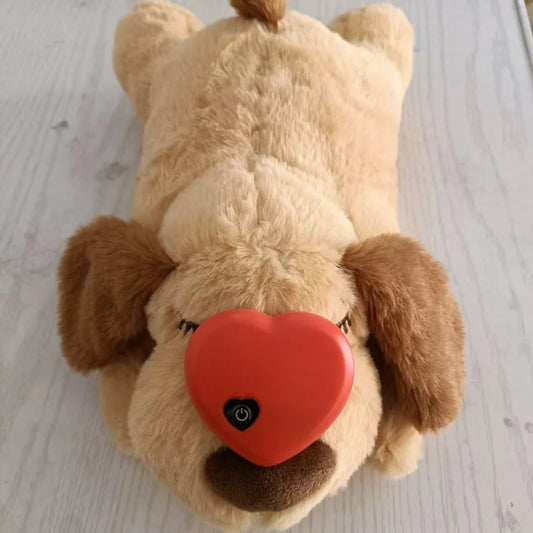 Soft Plush Dog with Heartbeat – Calming Toy for Puppy Sleep, Stress & Separation Anxiety Relief